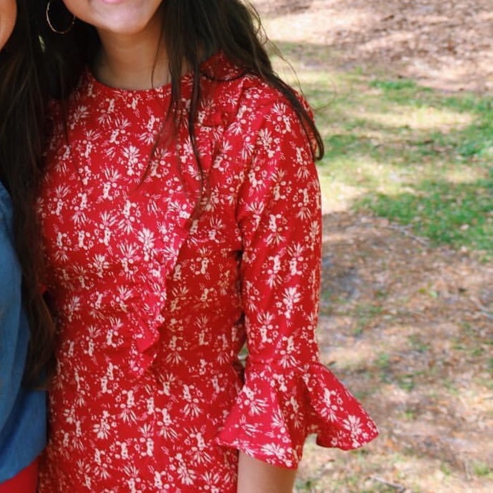 TopShop Floral Ruffle Romper - Picture 2 of 6